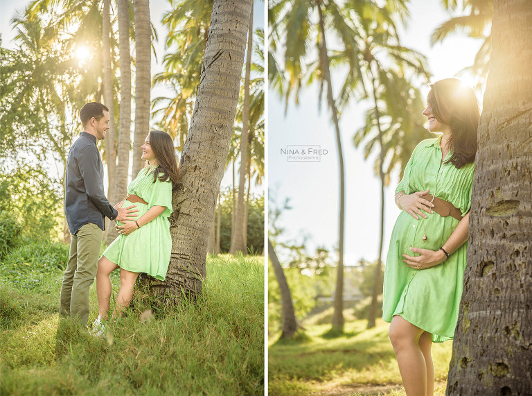 shooting grossesse tropical cocotiers Réunion Daniella