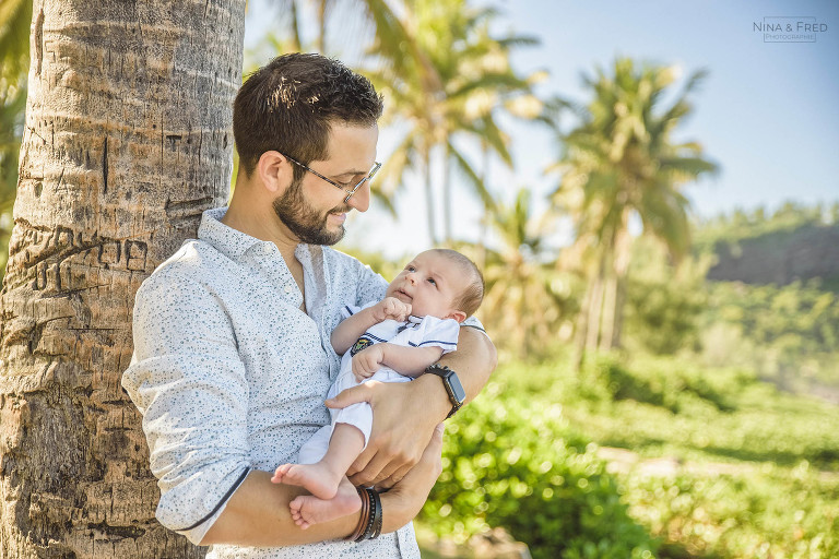 photo de naissance avec papa N&R&G